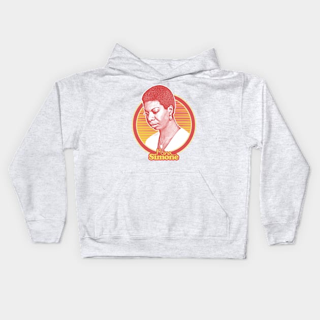 Nina Simone ////\\\\ Original Retro Fan Art Design Kids Hoodie by DankFutura